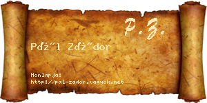 Pál Zádor névjegykártya